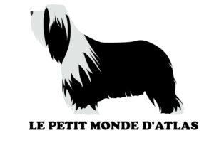 Logo d'un chien de race Bearded Collie en illustration